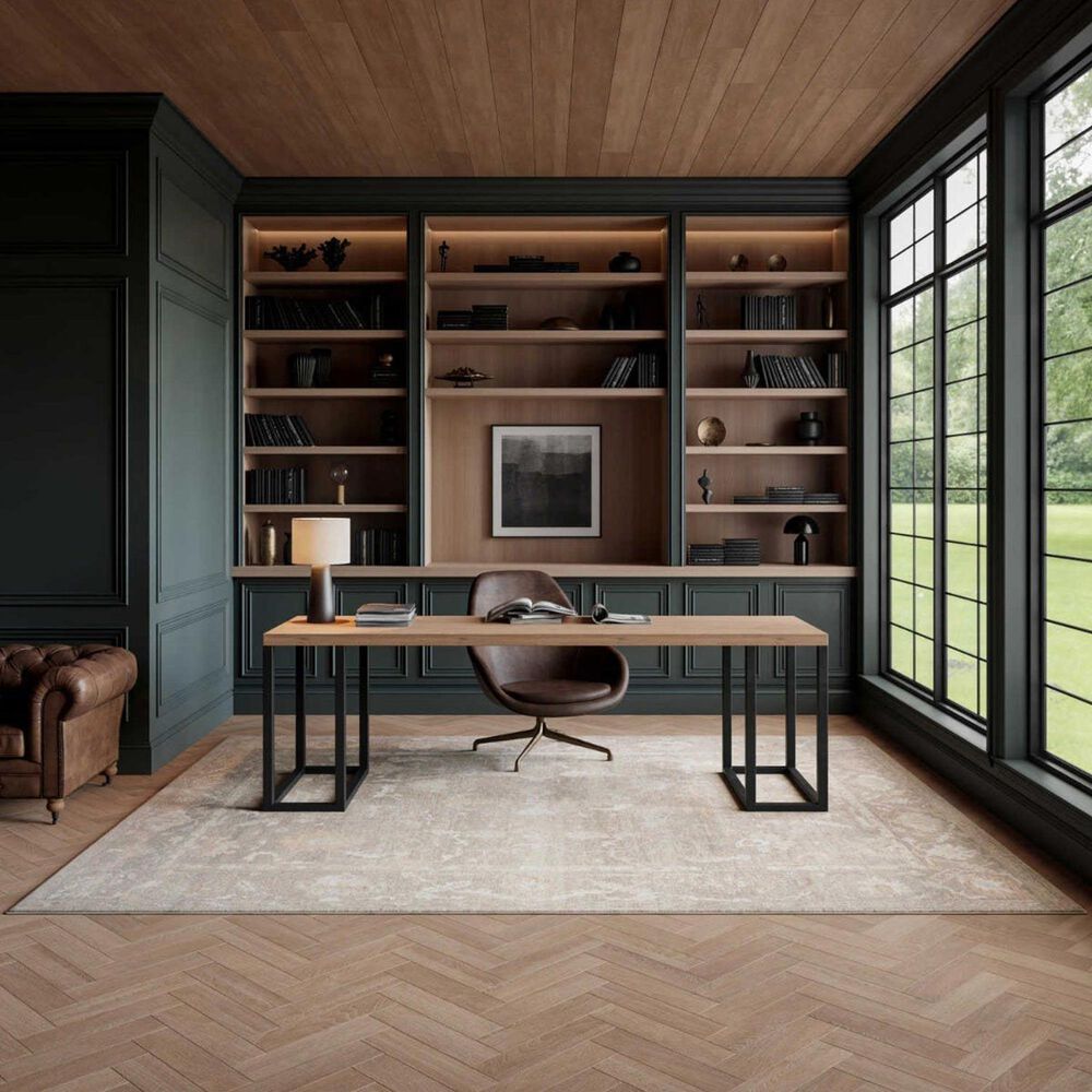 Nourison Vintage Washables Grey 5'3" x 7'3" Area Rug, , large