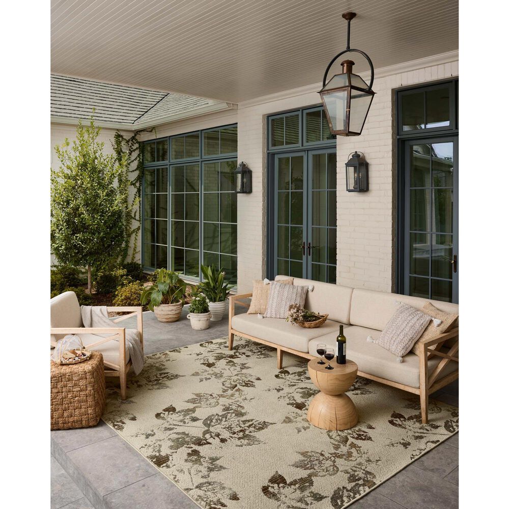 Loloi Saylor Ivory and Bark 6'3" x 9'2" Indoor/Outdoor Area Rug, , large