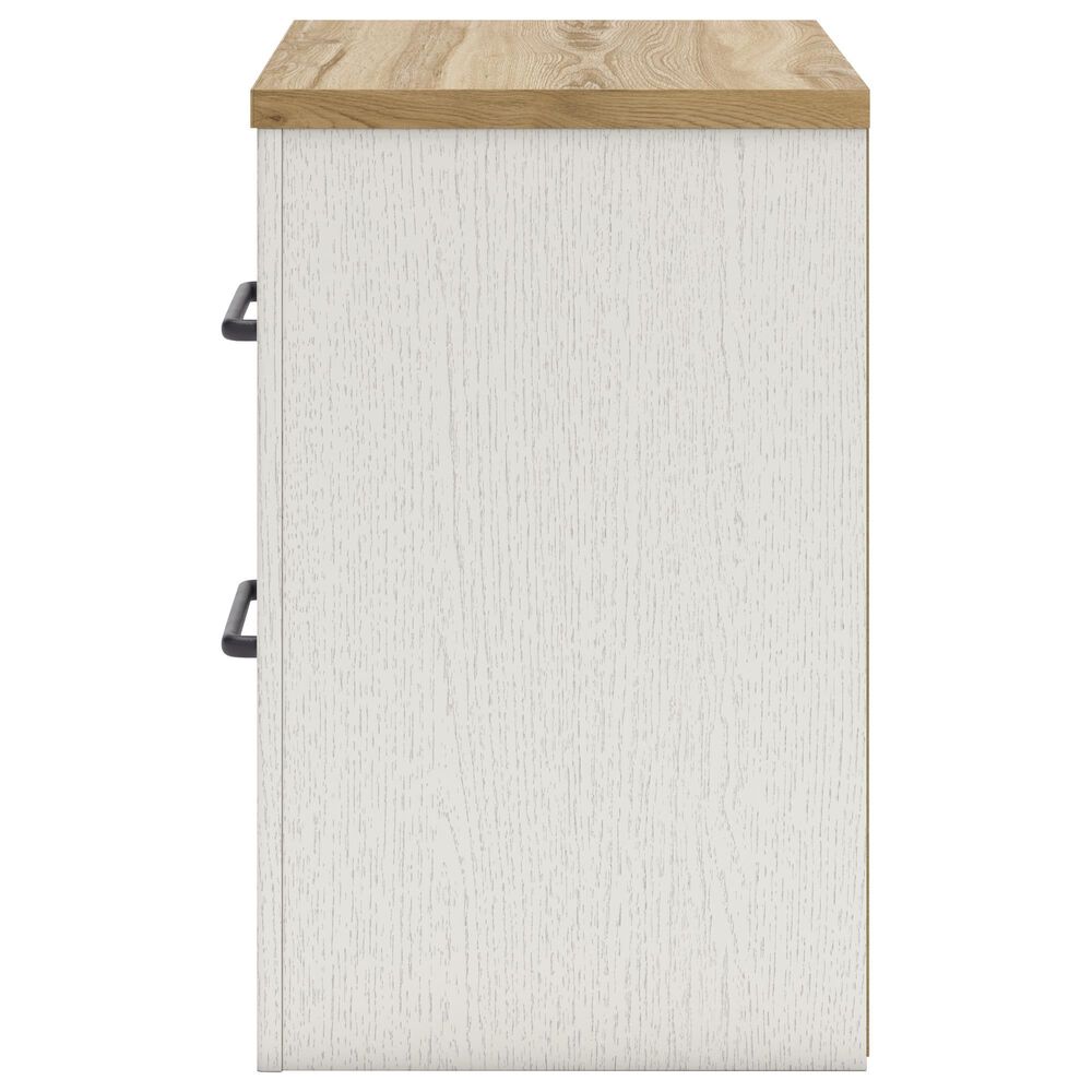 Ashley Linnocreek 2-Drawer Nightstand in White and Warm Brown, , large