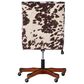Linon Home Decor Draper Office Chair with Brown and White Cow Cushion in Walnut, , large
