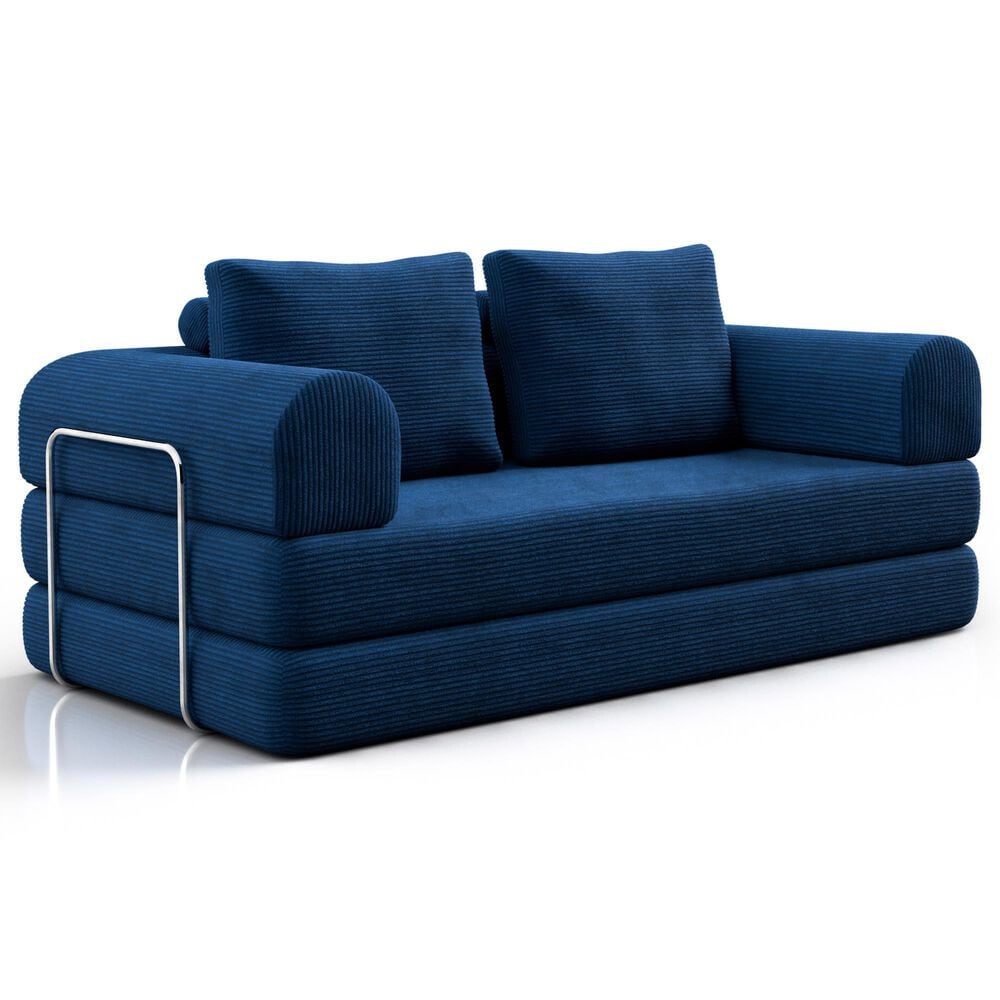 Furniture of America Ellis Stationary Modular Customizable Space-Saving Sofa in Blue, , large