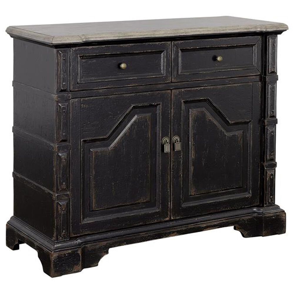 Linon Home Decor Karsyn 2-Drawer Cabinet in Rustic Black and Weathered Grey, , large