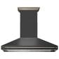 Forno Aria 60" Wall Mount Range Hood in Black and Antique Brass, , large