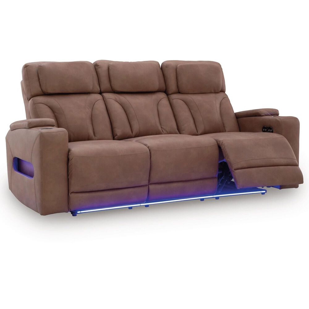 Ashley Point Clear Power Reclining Sofa in Caramel, , large