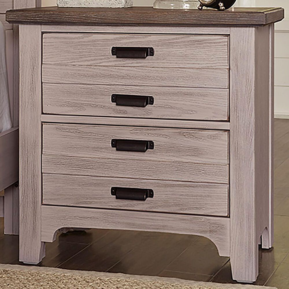 Viceray Collections Bungalow 2 Drawer Nightstand in Dover Grey and Folkstone, , large