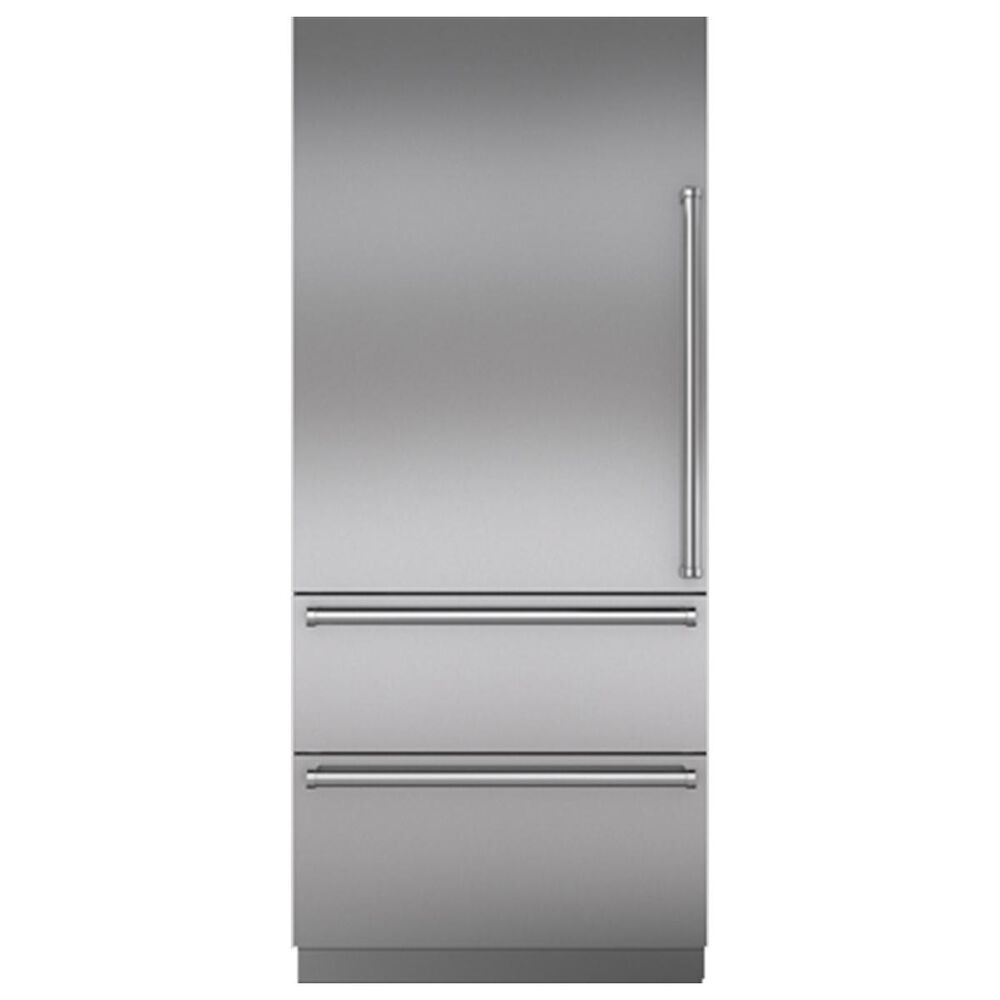 Sub Zero Integrated 36" Tall Door Panel with Pro Handle Left Hinge in Stainless Steel, , large