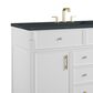 James Martin Bellshire 48" Single Bathroom Vanity in Bright White with 3 cm Charcoal Soapstone Silestone Top and Rectangular Sink, , large