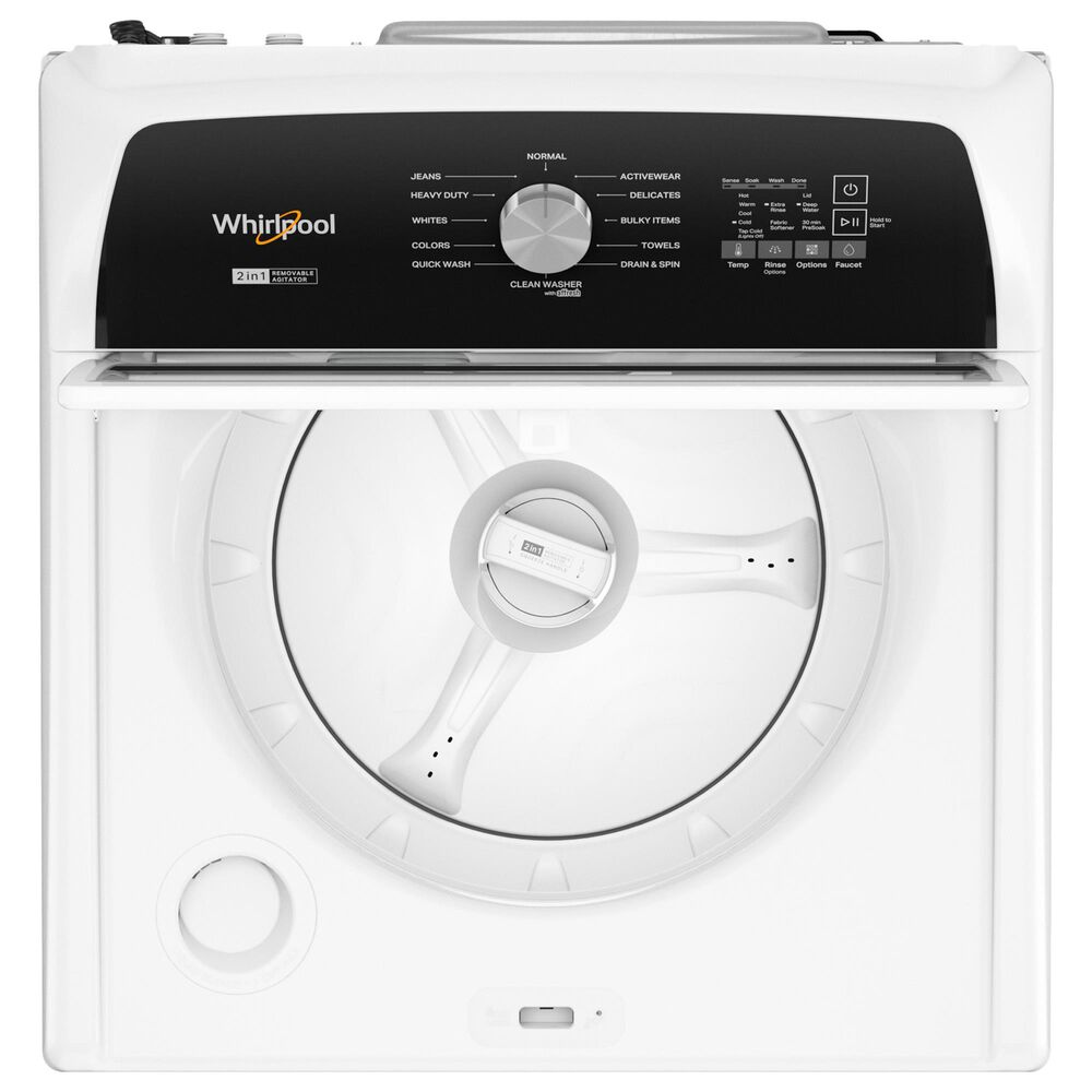 Whirlpool 4.7 Cu. Ft. Top Load Washer with 2-In-1 Removable Agitator and 7 Cu. Ft. Electric Dryer Laundry Pair in White, , large