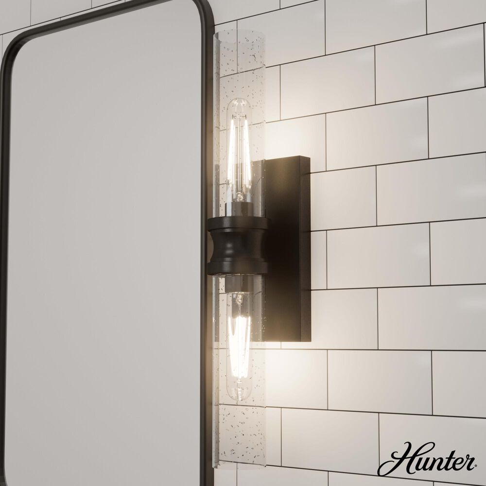 Hunter Lenlock 22&quot; 2-Light Vanity with Seeded Shade in Noble Bronze, , large