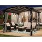 Sunwell Garden 11" x 11" Outdoor Pergola with Gray Canopy in Black, , large