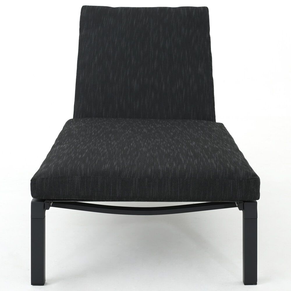 Noble House Navan Patio Chaise Lounge in Dark Gray, , large