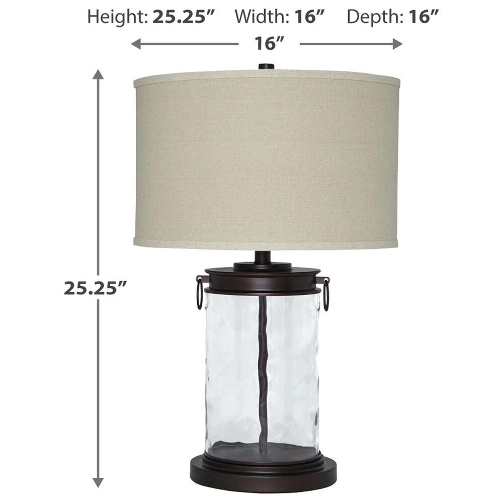 Ashley Tailynn Table Lamp in Clear and Bronze, , large