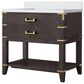Lexora Home Norwalk 36" Single Bathroom Vanity in Brown Oak with White Quartz Top and Rectangular Sink, , large