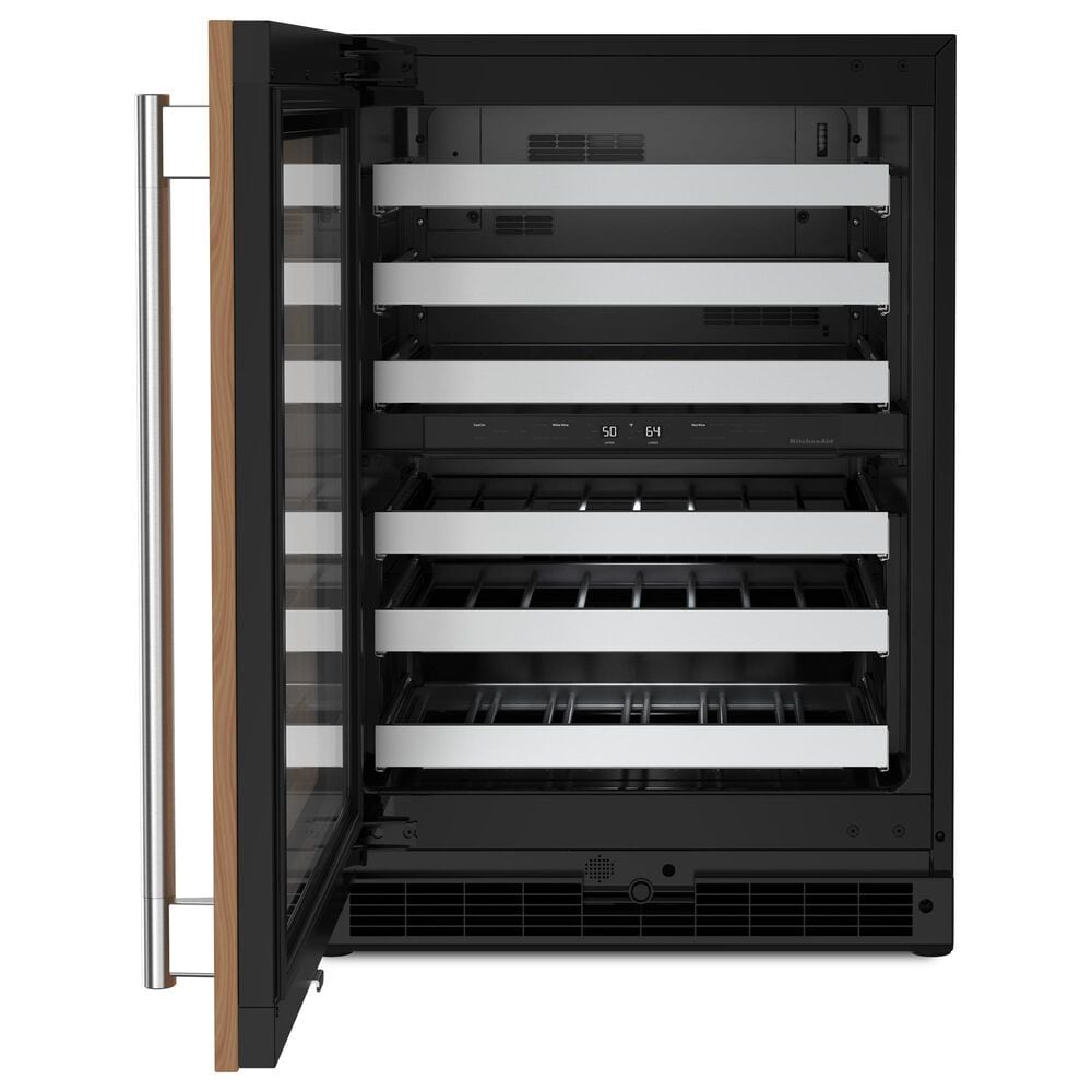 KitchenAid 24&quot; Undercounter Wine Cellar with Full-Extension Metal-Front Racks and Left Hinge in Panel Ready, , large
