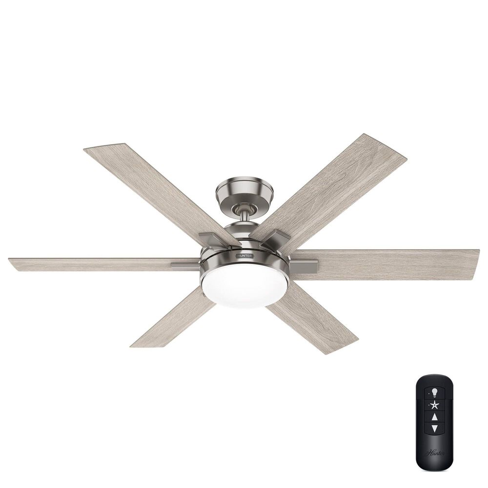 Hunter Georgetown 52" Ceiling Fan with LED Light in Brushed Nickel, , large
