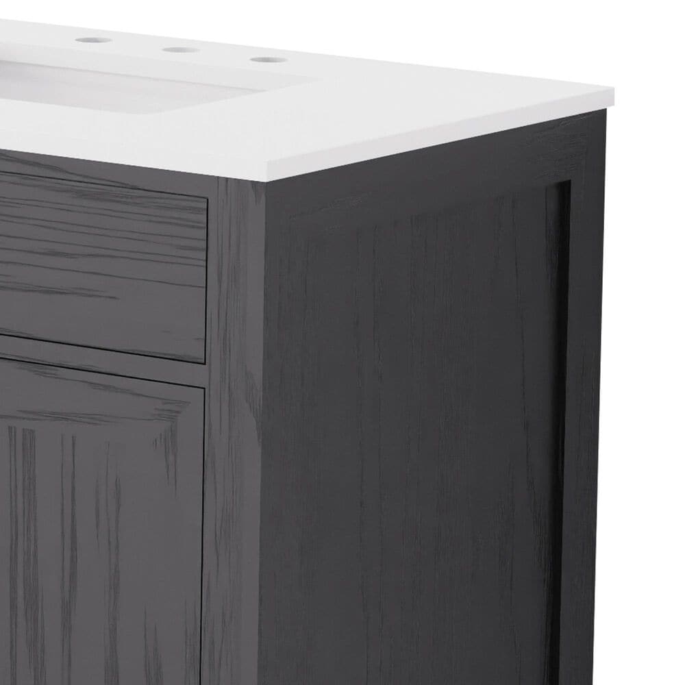 Lexora Home Abbey 84" Double Bathroom Vanity in Black Oak with 2 cm White Cultured Marble Top and Rectangular Sinks, , large