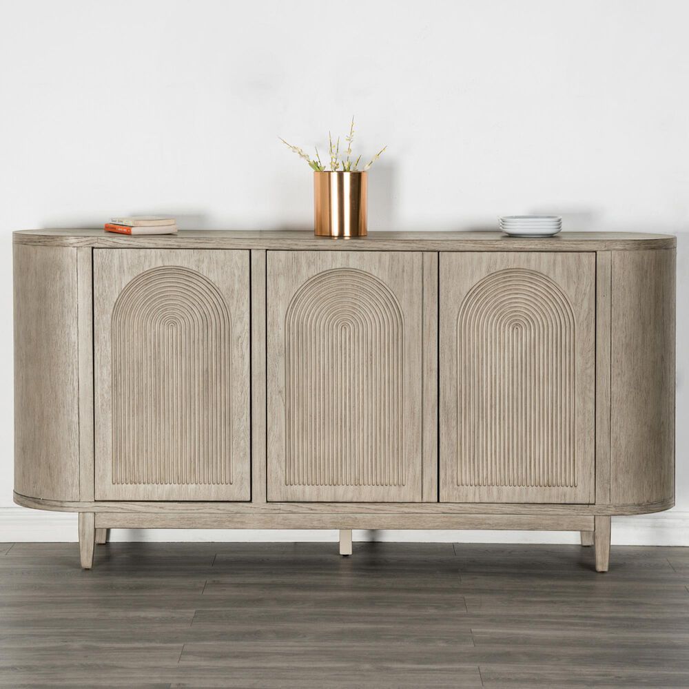 Furniture of America Sterling West 3-Door Server in White Oak, , large