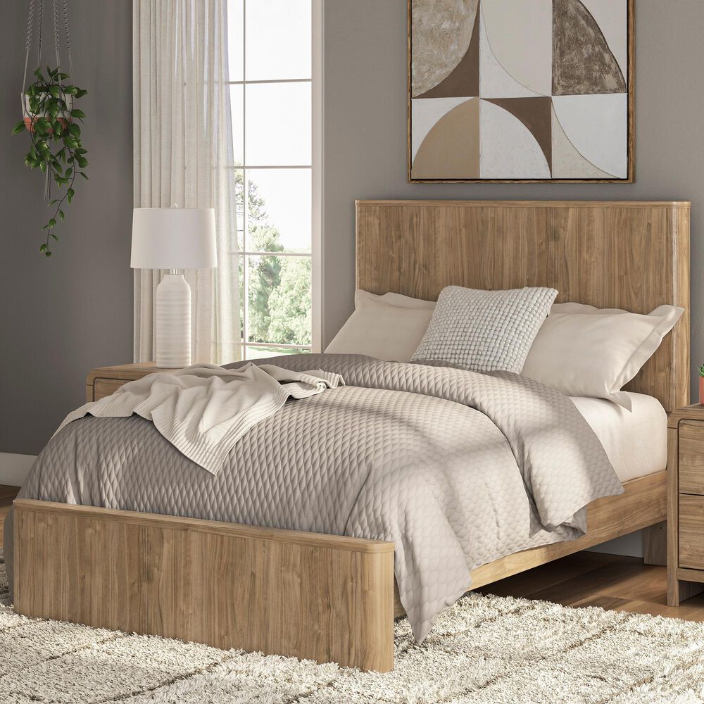 Ashley Gramburg Full Panel Platform Bed in Warm Brown, , large