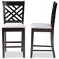 Baxton Studio Caron Counter Height Pub Chair with Gray Cushion in Espresso Brown (Set of 2), , large
