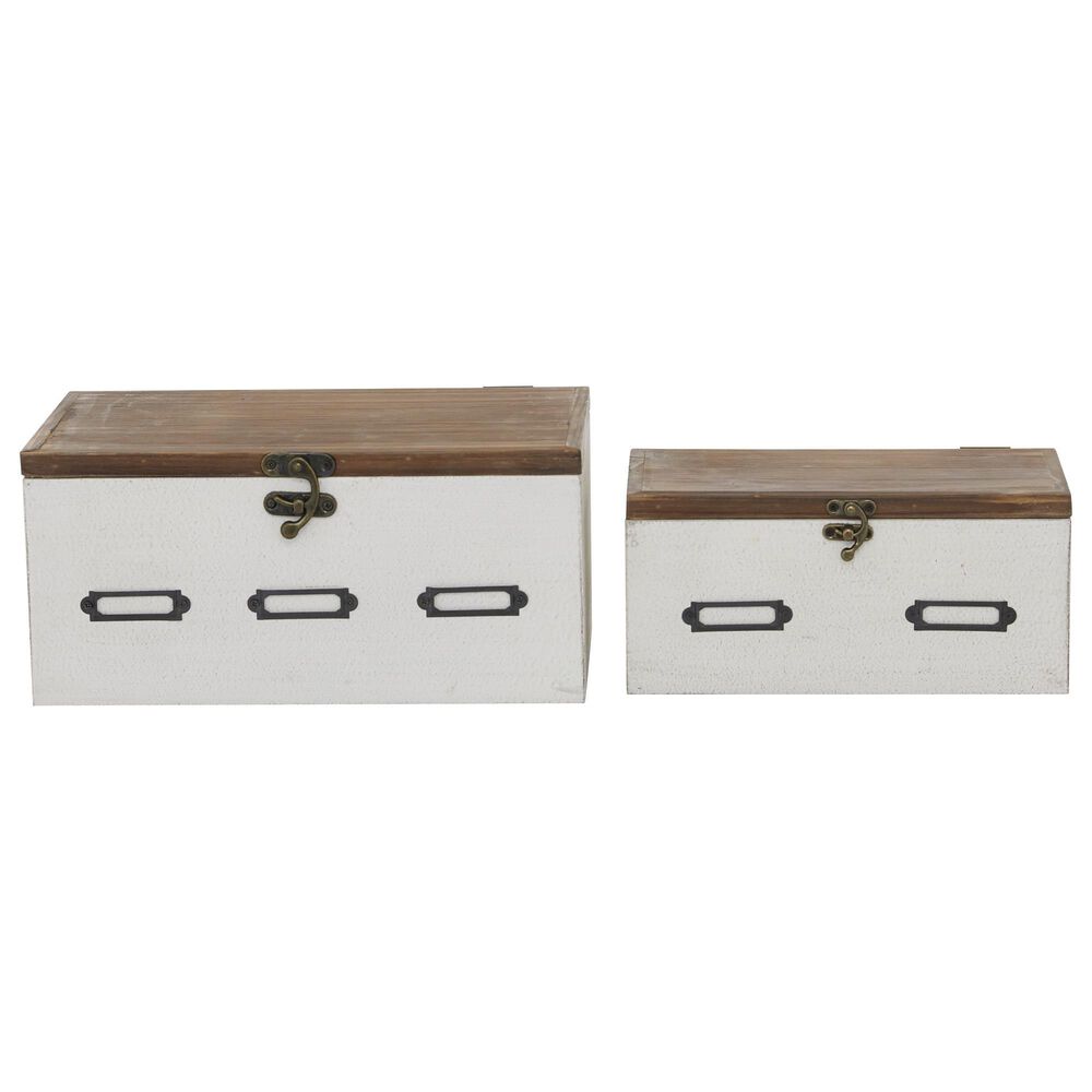 Maple and Jade Box in Natural Brown and White &#40;Set of 2&#41;, , large