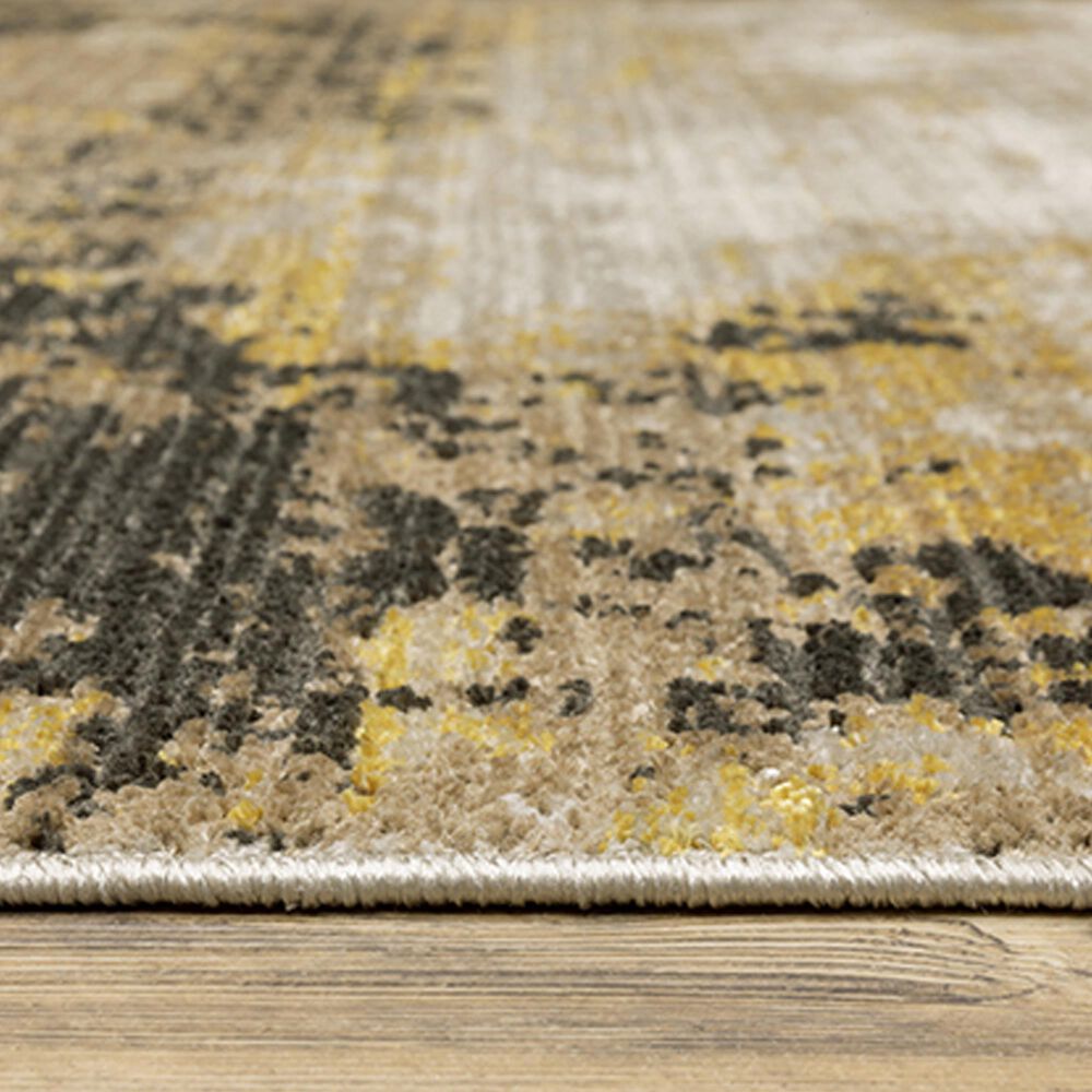 Oriental Weavers Bauer Abstract Silence 2&#39;3&quot; x 7&#39;6&quot; Gold Runner, , large