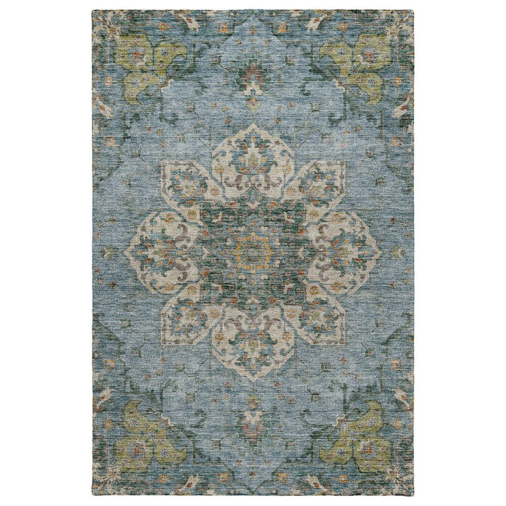 Dalyn Rug Company Silk Road Aqua, Ivory, Beige, Blue, Gold, Aloe and Gray 10" x 14" Area Rug, , large
