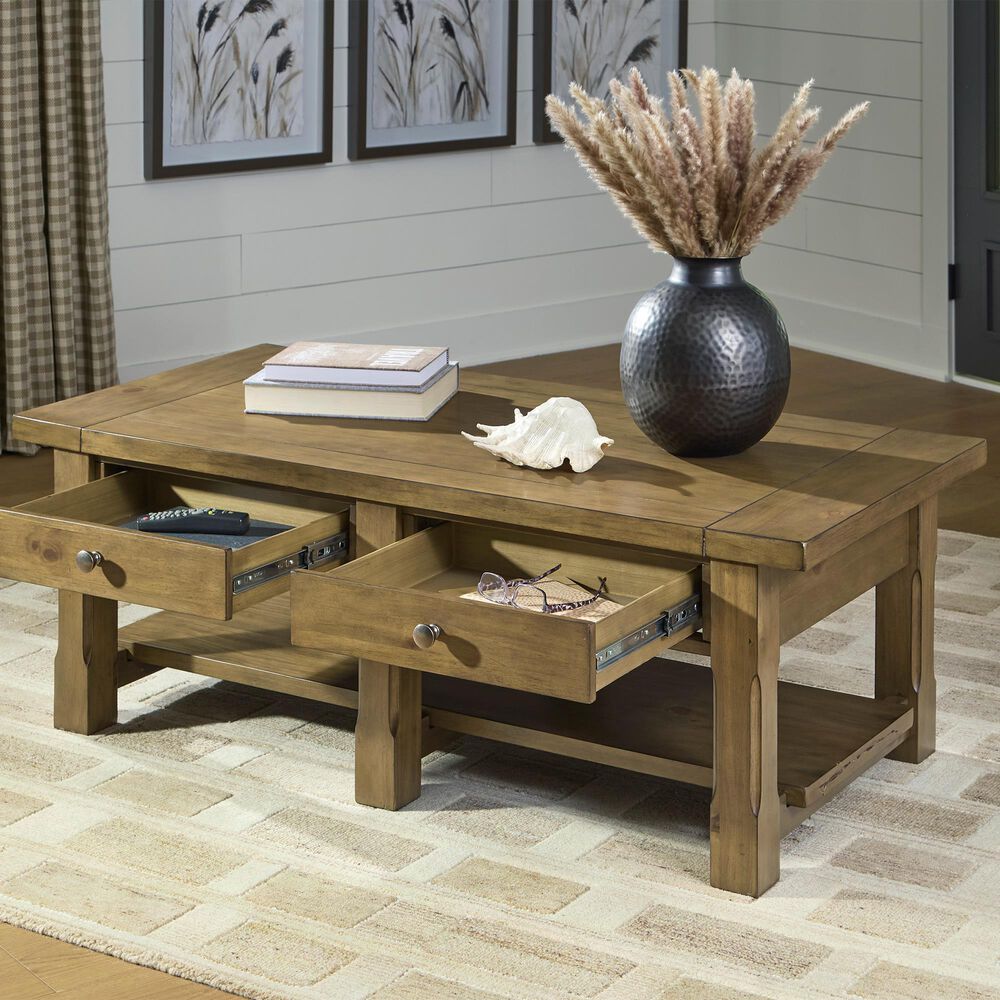 Ashley Vandenmore Rectangular Cocktail Table in Medium Brown, , large