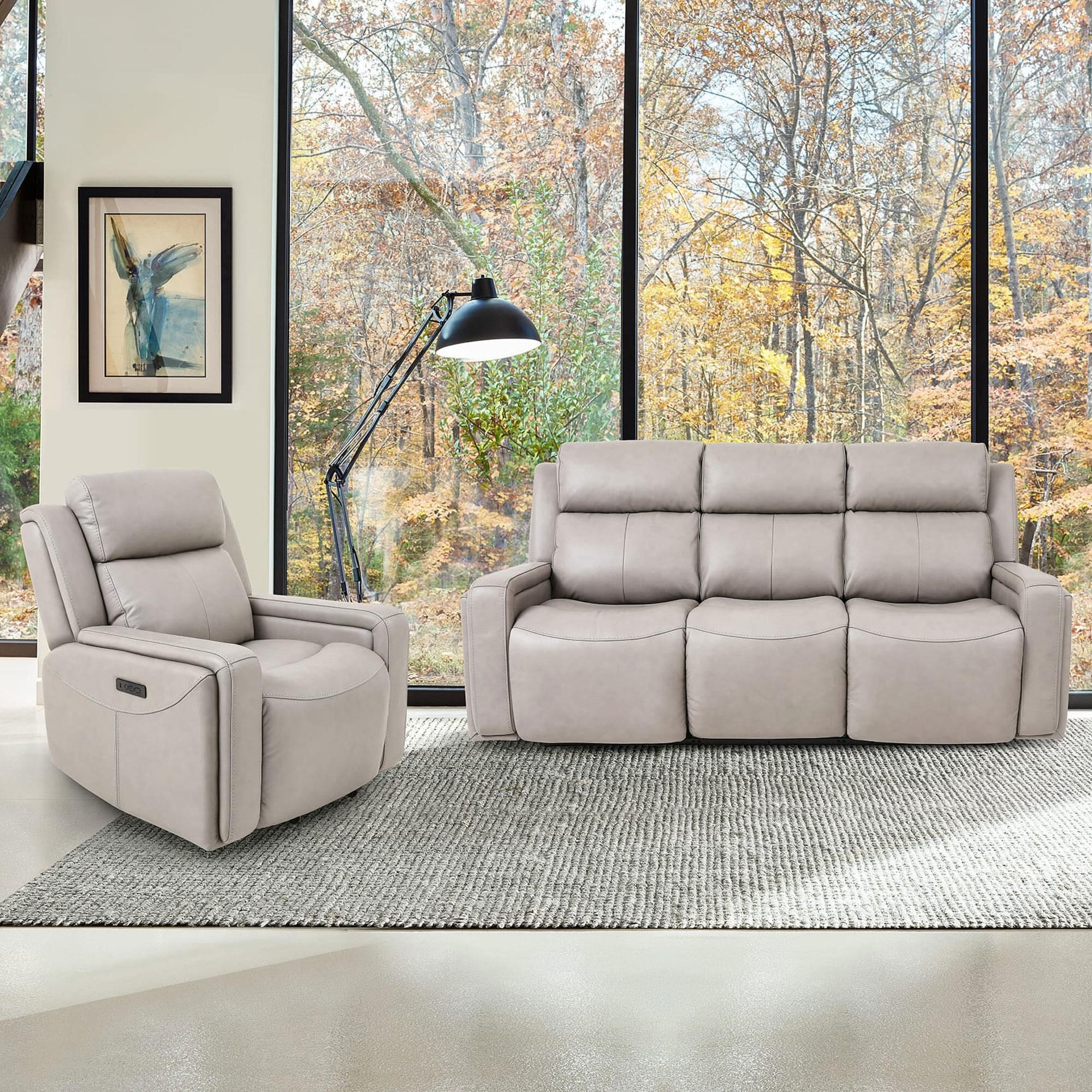 2 piece leather reclining sofa set online