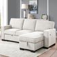 HOMLUX 86.5"W Sleeper Sectional Sofa with Storage Chaise, Cup Holders and USB Ports, in Beige, , large
