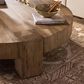 Four Hands Abaso Round Coffee Table in Rustic Wormwood Oak, , large