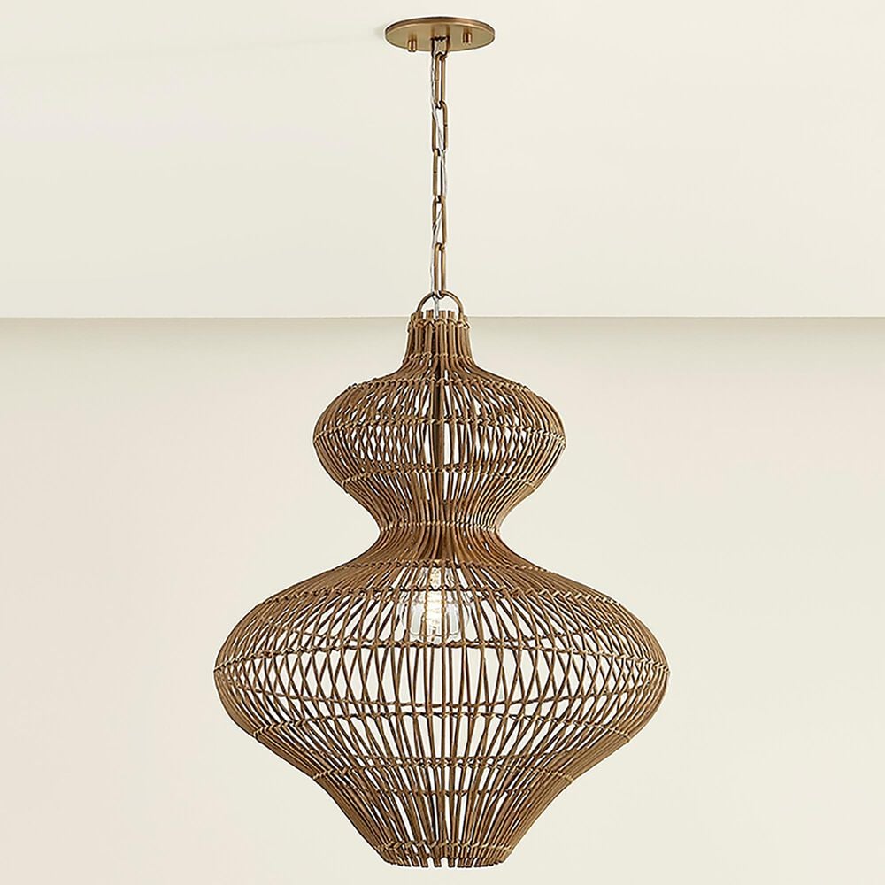 Troy Lighting Irvine 20" 1-Light Pendant in Patina Brass, , large
