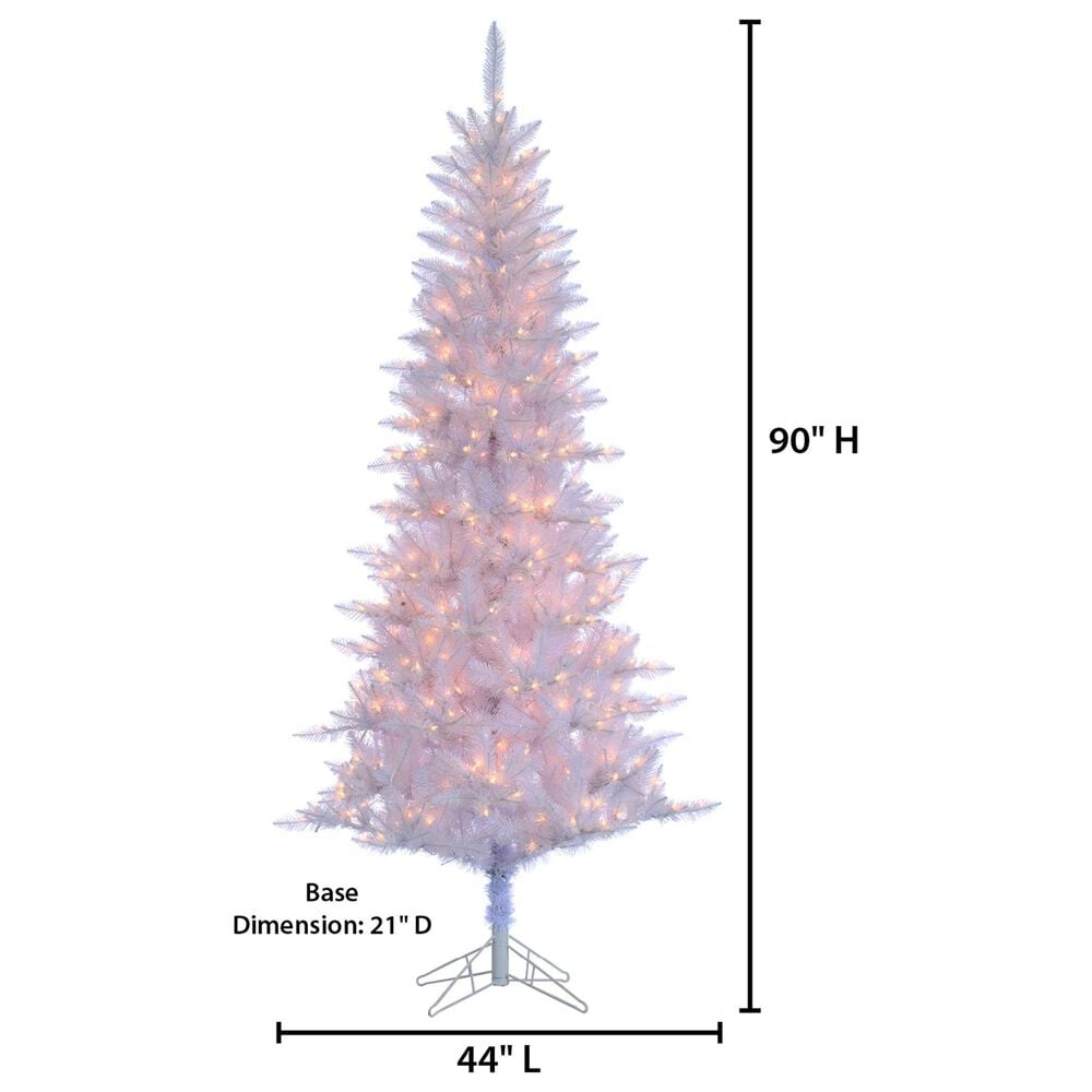 The Gerson Company 7.5&#39; Pre-Lit Tinsel Artificial Christmas Tree in White, , large