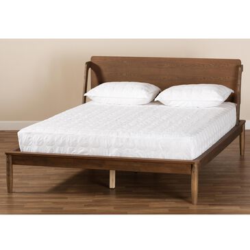 Baxton Studio Sadler Full Platform Bed in Ash Walnut, , large