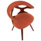 LumiSource Gardenia Swivel Arm Chair with Orange Upholstered in Walnut, , large