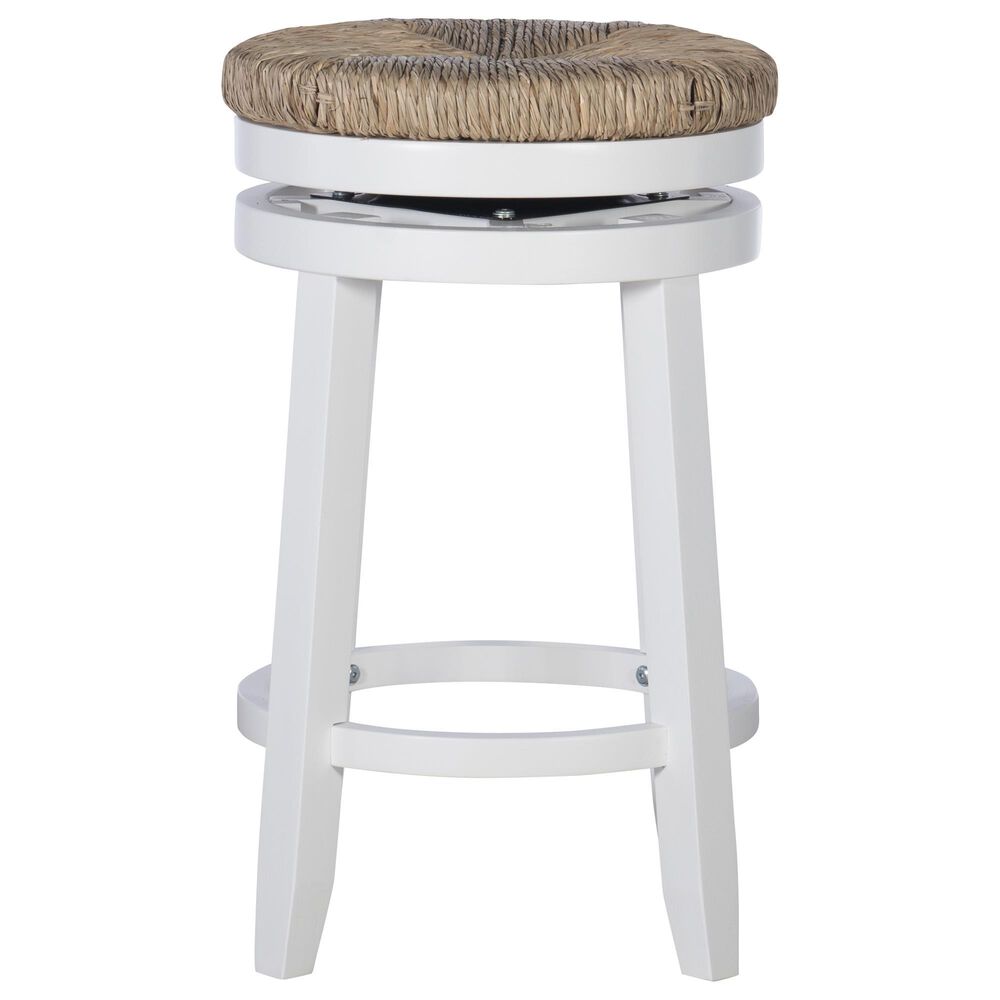 Linon Home Decor Morgan Swivel Counter Stool in White, , large