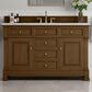James Martin Vanities Brookfield 60" Single Bathroom Vanity in Honey Oak with 3 cm Eternal Jasmine Pearl Quartz Top, Rectangle Sink and FreePower Wireless Charger, , large