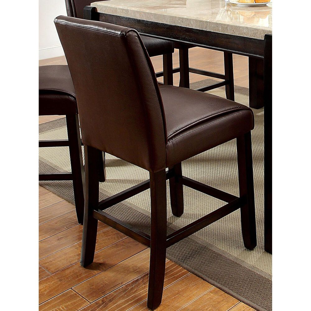 Furniture of America Armstead Counter Height Chair in Dark Walnut &#40;Set of 2&#41;, , large