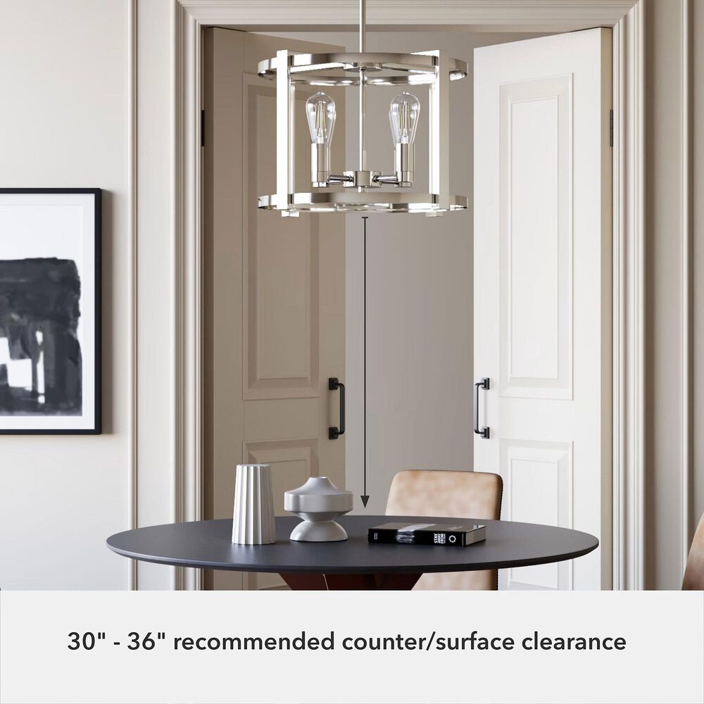 Hunter Astwood 18&quot; 4-Light Chandelier in Polished Nickel, , large