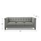 Hydeline Arvo Stationary Leather Sofa in Silver Gray, , large
