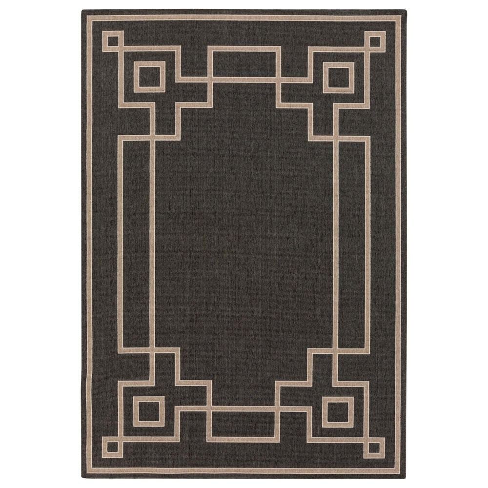 Surya Alfresco 8"10" x 12"10" Black, Brown and Beige Indoor/Outdoor Area Rug, , large
