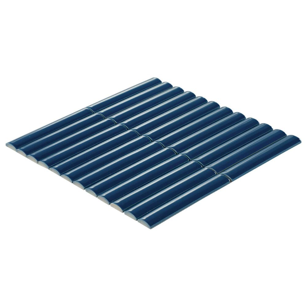 Dal-Tile Artefino Vintage Azurite 1" x 6" Pencil Fluted on 11" x 12" Porcelain Mosaic Sheet, , large
