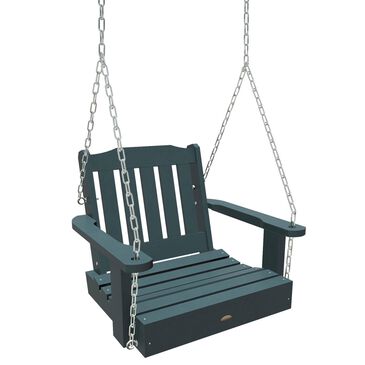 Highwood USA Lehigh Patio Single Seat Swing in Nantucket Blue, , large