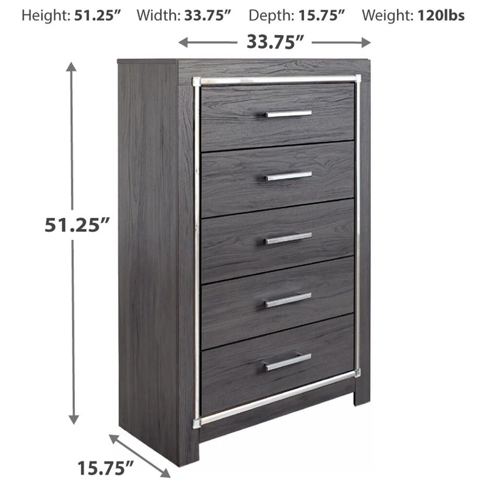 Ashley Lodanna 5-Drawer Chest in Gray, , large