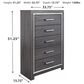 Ashley Lodanna 5-Drawer Chest in Gray, , large