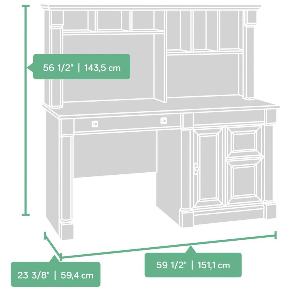 Sauder Palladia Computer Desk With Hutch in Vintage Oak Nebraska