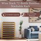HOMLUX 72-Bottle Bamboo Stackable Modular Wine Rack in Natural, , large