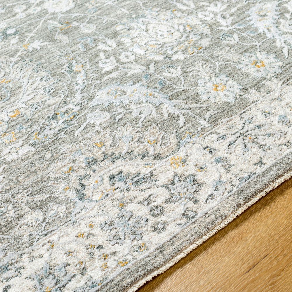 Surya Dresden Gray, Medium Gray, White, Light Slate, Denim and Mustard 2&#39;7&quot; x 10&#39; Runner, , large
