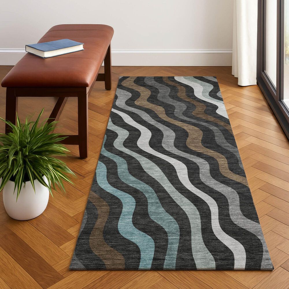 Dalyn Rug Company Kenner KN4 Black 2'3" x 7'6" Runner, , large