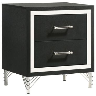 Coaster Lucia 2-Drawer Nightstand in Black and Chrome, , large
