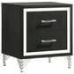 Coaster Lucia 2-Drawer Nightstand in Black and Chrome, , large